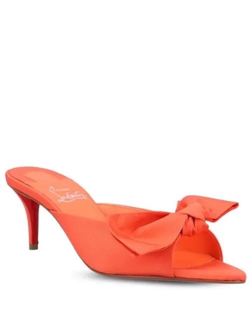 Christian Louboutin MULAZEE 60 Taffeta Silk Bow Mules Sandals Heels Shoes